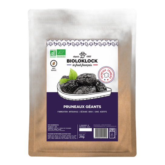 Pruneaux bio géants 33/44 (origine France) - 200 g