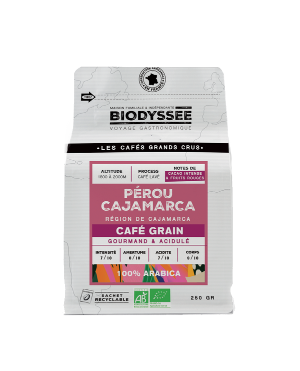 Café grain grand cru pérou cajamarca (origine Pérou) - 250 g