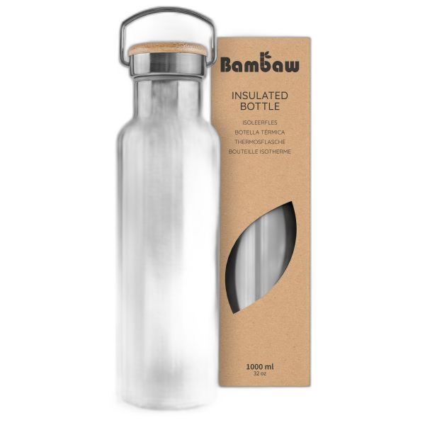 Bouteille isotherme en acier inoxydable (couleur Acier Naturel) - 1L