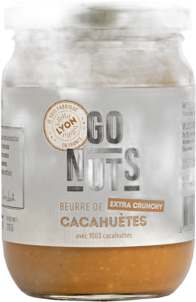 Beurre de cacahuètes extra crunchy bio (origine Egypte) - 270 g