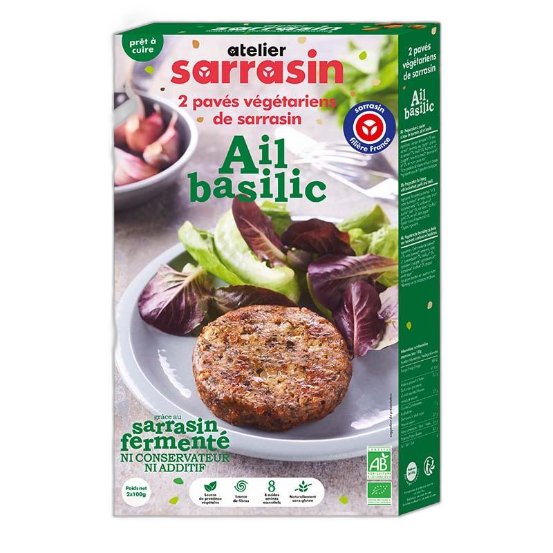 Pavés de sarrasin cuisiné ail/basilic bio