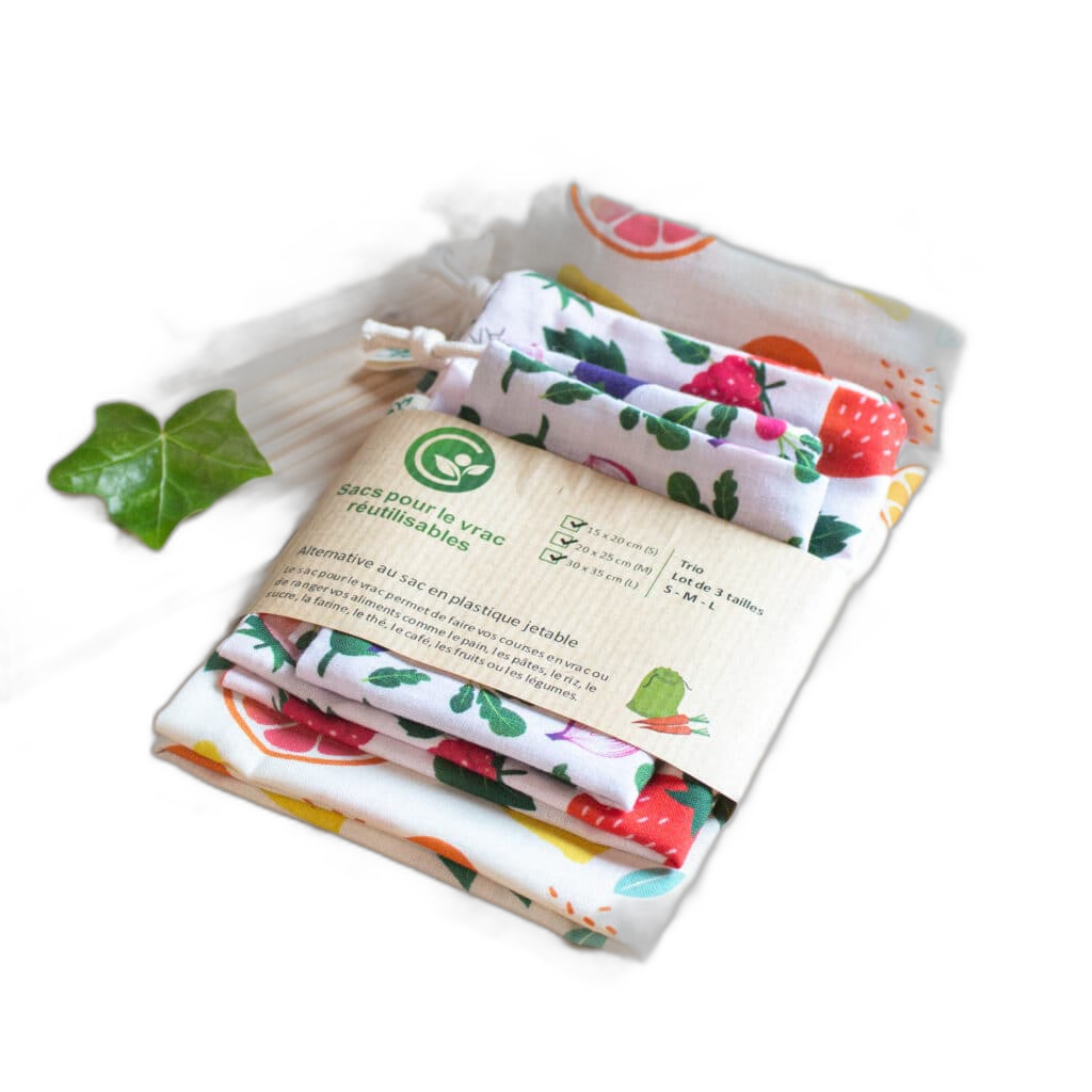 Sacs à vrac (coton bio) - Trio S/M/L