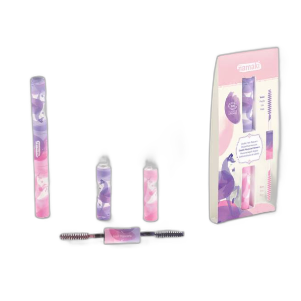 Mascara cheveux double-embout rose et violet