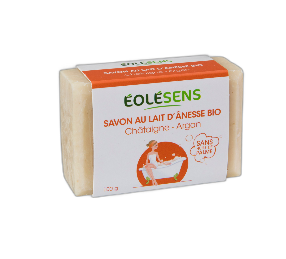 Savon lait d'ânesse châtaigne bio - 100 g