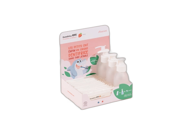 Présentoir dentifrice fraise kids (20 dentifrices + 3 bouteilles)