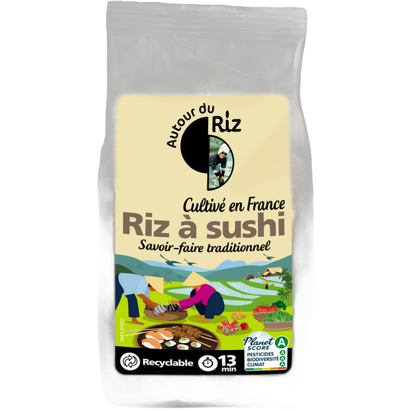 Riz à sushi bio cultivé en france (origine France) - 400 g