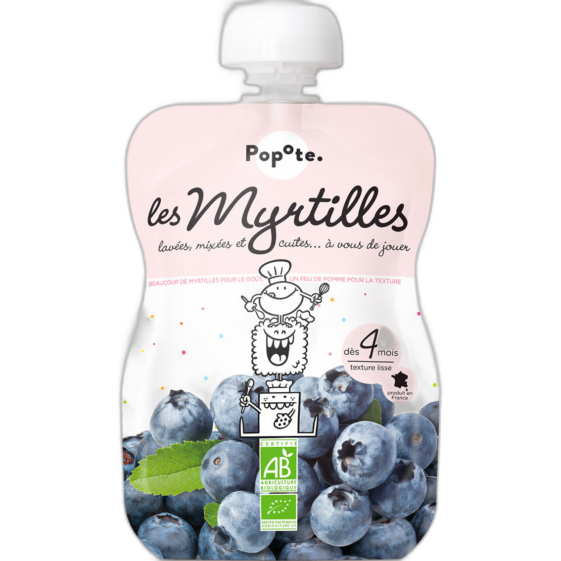 Gourde compote myrtille bio - 120 g