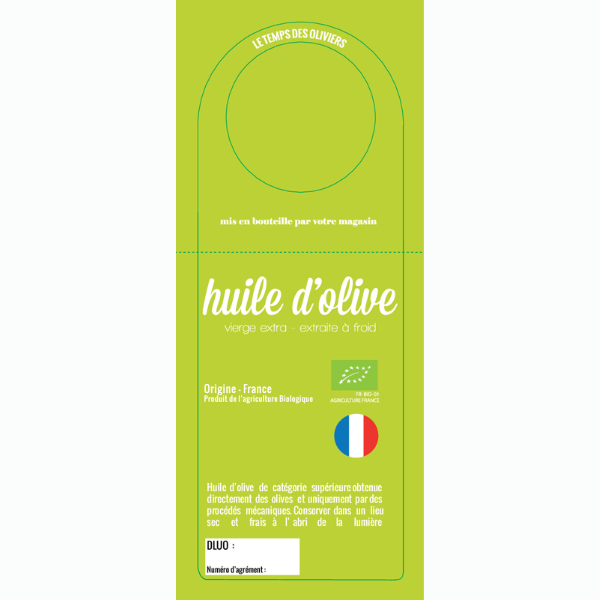Huile d'olive vierge extra fruitée vert bio france vrac (collerettes)  - Pack de 50