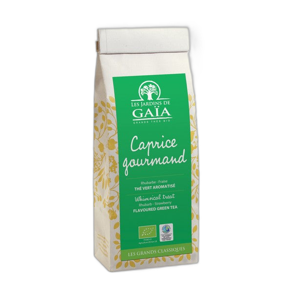 Th√© vert bio caprice gourmand (rhubarbe fraise) - 100 g