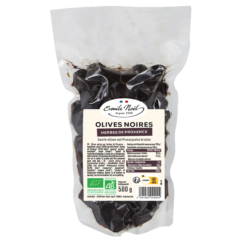 Olives noires herbes de provence bio - 500 g