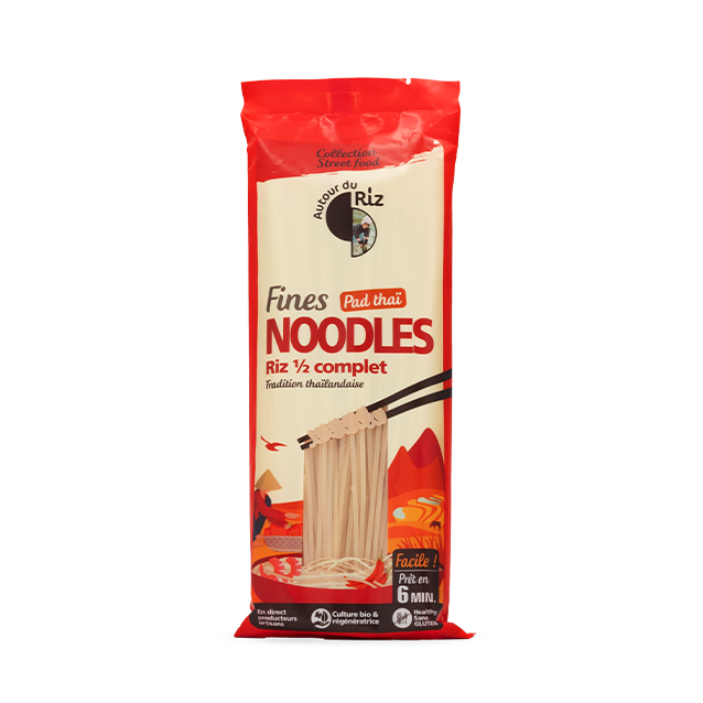 Noodles fines de riz demi complet bio (pour pad thaï) - 170 g