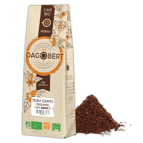 Moka sidamo 100% arabica, bio et equitable - moulu/filtre (origine Ethiopie) - 1 kg