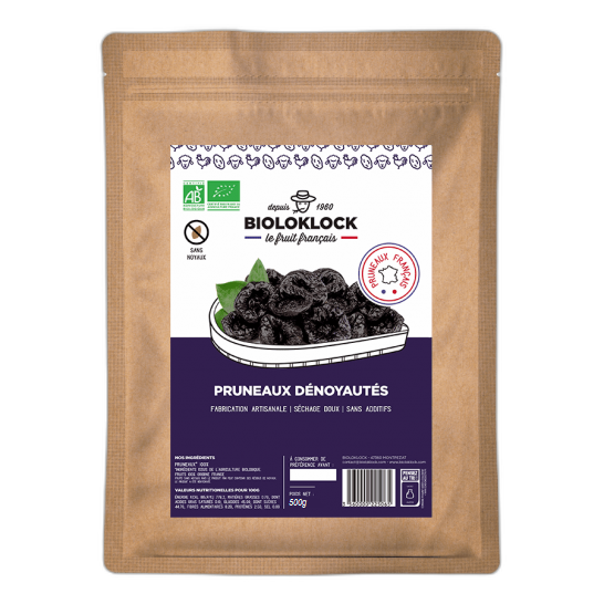 Pruneaux bio dénoyautés (origine France) - 500 g