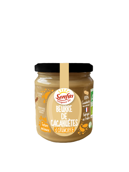 Beurre de cacahuètes crunchy bio - 300 g