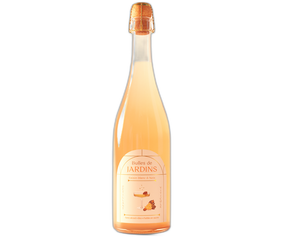 Pétillant sans alcool bio raisin blanc & noix (bulles de jardins) - 75 cL