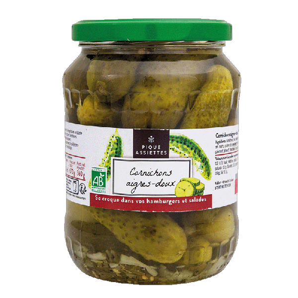 Cornichons aigres-doux bio - 360 g