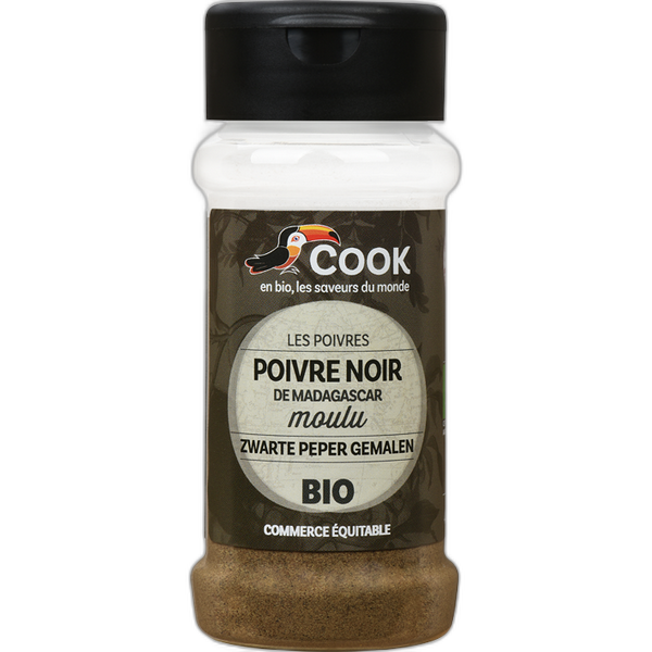 Poivre noir moulu bio (origine Madagascar) - 45 g