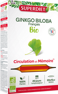 Ginkgo biloba bio (circulation mémoire) - 20 ampoules de 15ml
