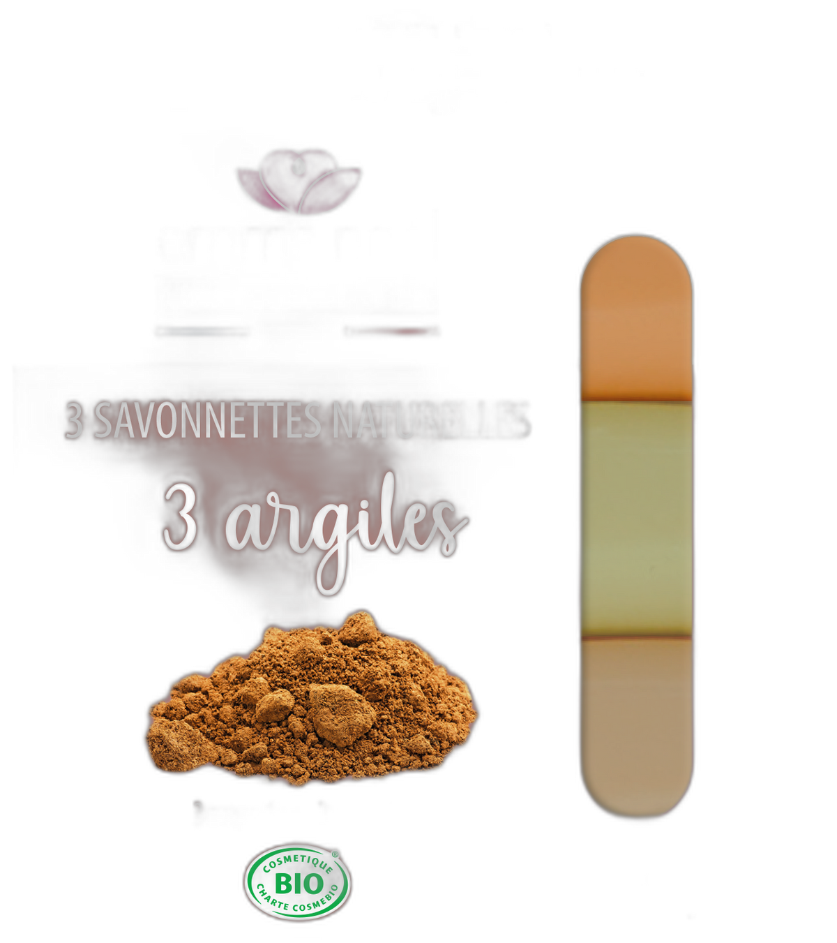 Savonnettes 3 argiles bio - 3 g