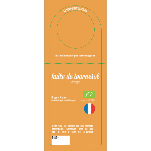 Huile vierge de tournesol france bio vrac (collerettes) - Pack de 50