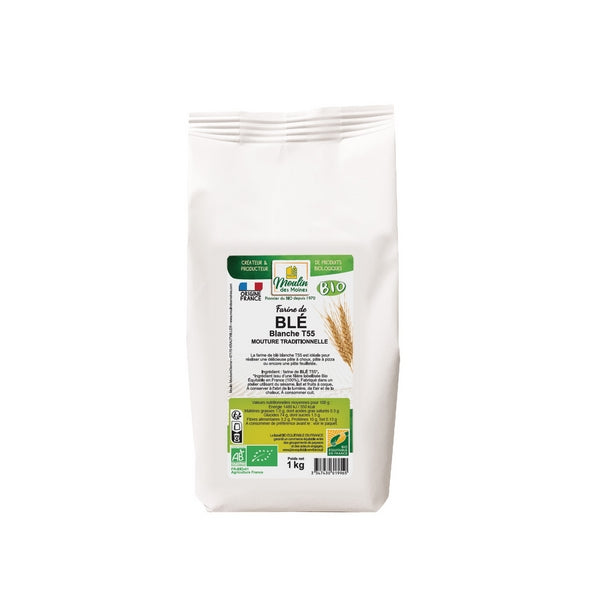 Farine de blé blanche t55  bio (origine Autriche, Allemagne, France) - 1 kg