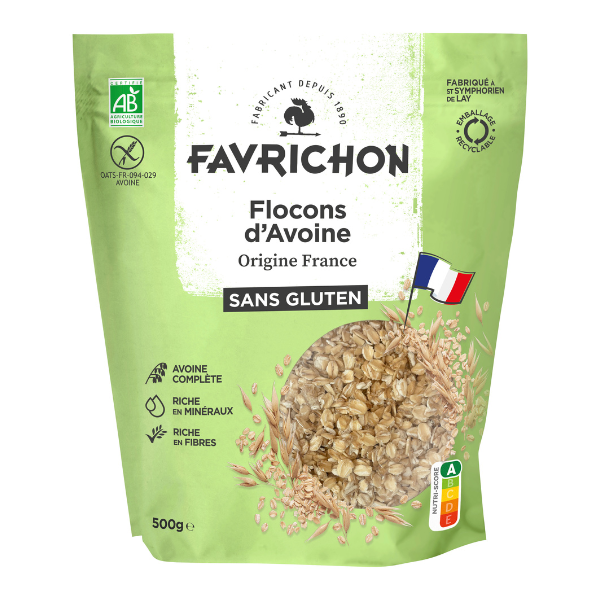 Flocons d'avoine sans gluten origine france bio - 500 g