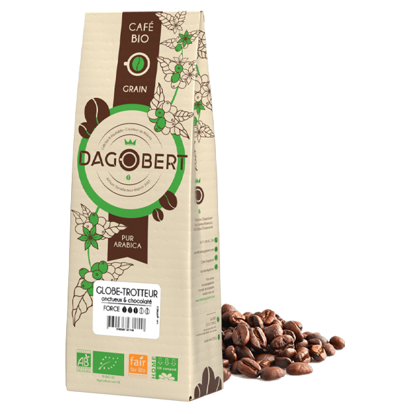 M√©lange globe-trotteur 100% arabica, bio et √©quitable - grains - 1 kg