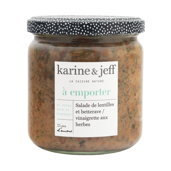 salade bio d'automne (lentilles et betterave, vinaigrette aux herbes) - 350 g
