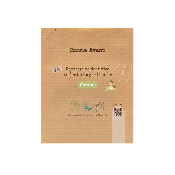 Dentifrice enfant à l'argile blanche pomme (recharge) - 180 ml