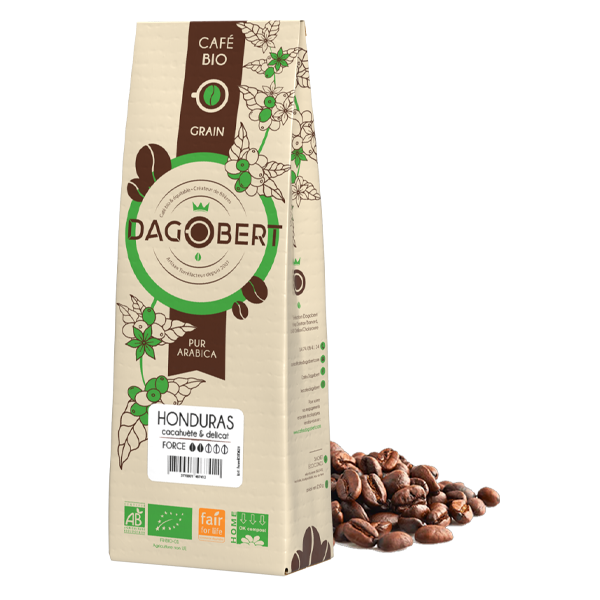 Honduras 100% arabica, bio et équitable - grains (origine Honduras) - 1 kg