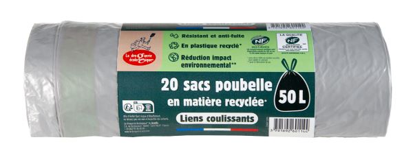 Sacs poubelle coulissants 50 l (pr√™t √† vendre) - Rouleau de 20 sacs de 50L x 10