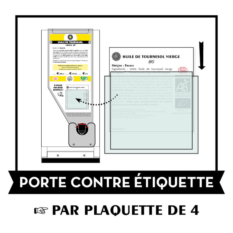 Porte contre étiquette - plaquette de 4