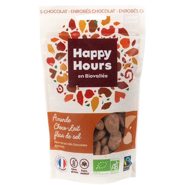 Sachet amande chocolait au lait fleur de sel bio - 115 g