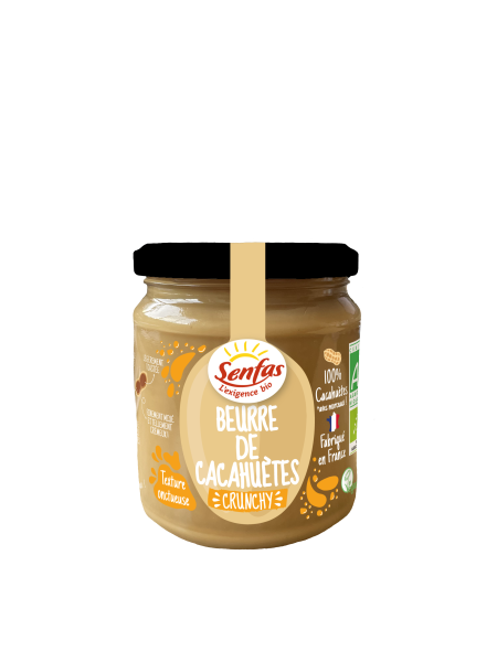Beurre de cacahuètes crunchy bio - 300 g