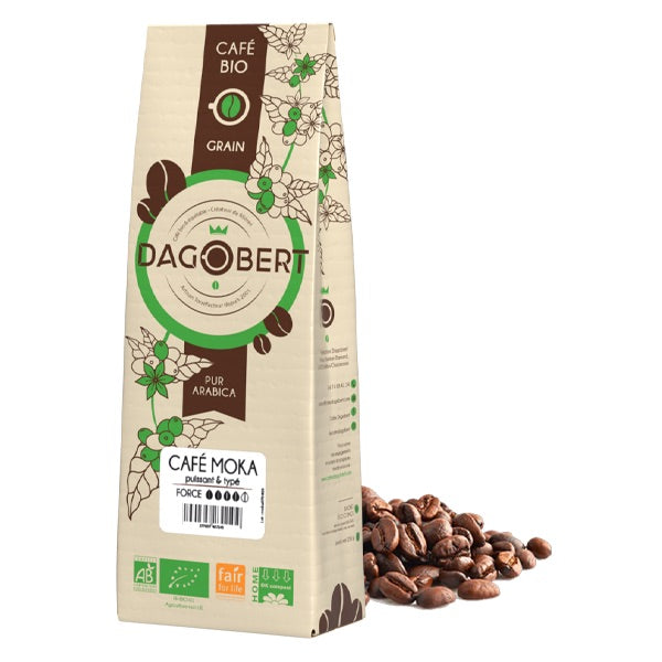 Mélange café moka Guji 100% arabica, bio et équitable - grains (origine Ethiopie) - 1 kg