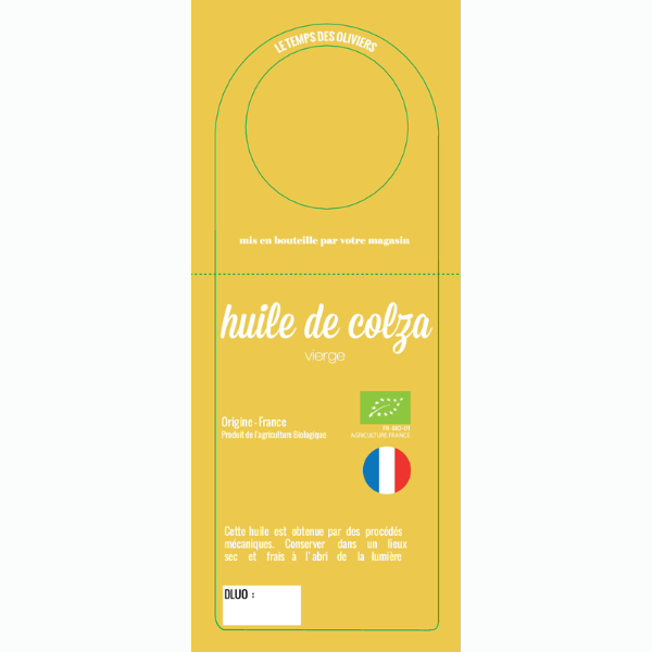 Huile vierge de colza bio france vrac (collerettes) - Pack de 50