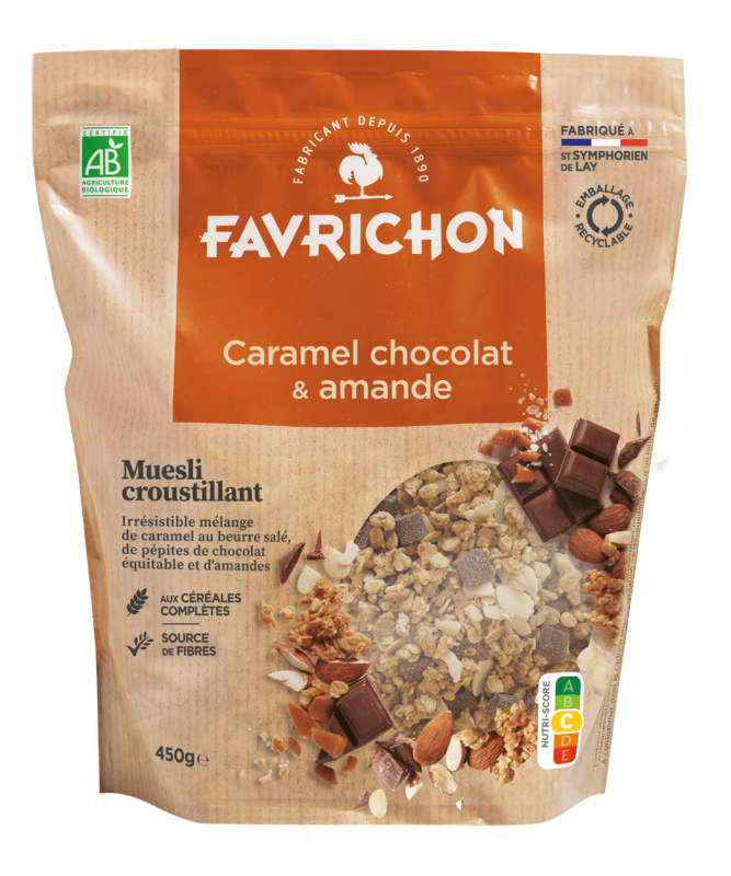 Muesli croustillant caramel, chocolat & amande - 450 g