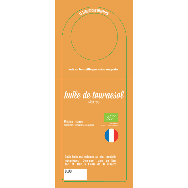 Huile vierge de tournesol france bio vrac (collerettes) - Pack de 50