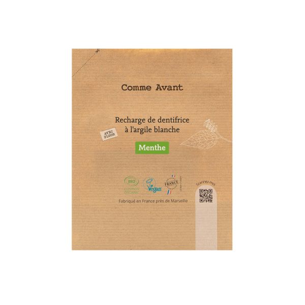 Dentifrice à l'argile blanche mentholé (recharge) - 180 ml