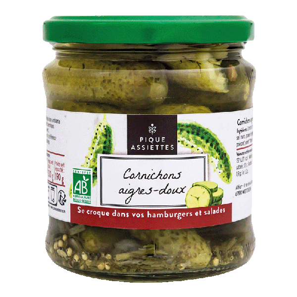 Cornichons aigres-doux bio - 190 g