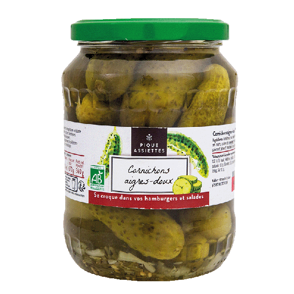 Cornichons aigres-doux bio - 360 g