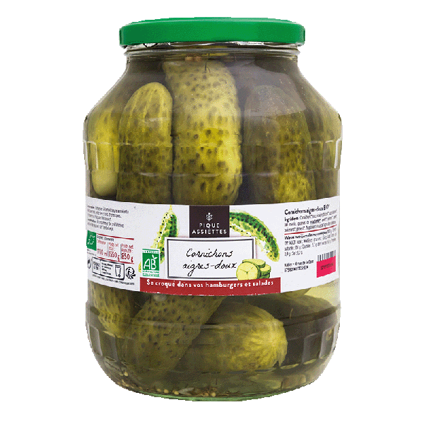 Cornichons aigres-doux bio - 850 g