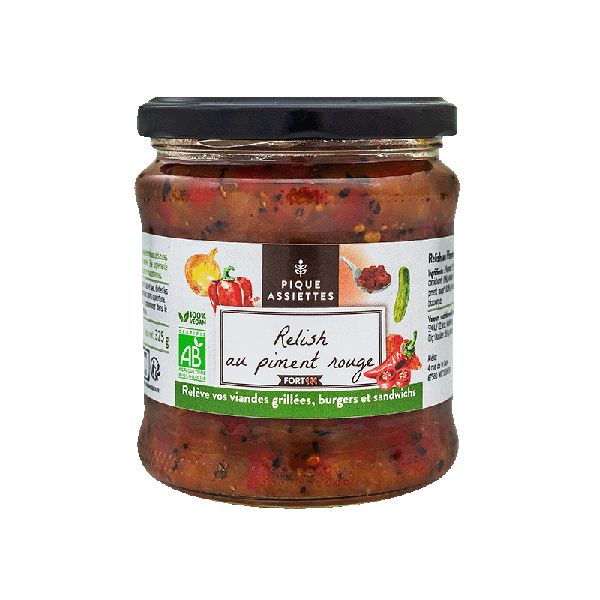 Relish au piment rouge bio - 325 g
