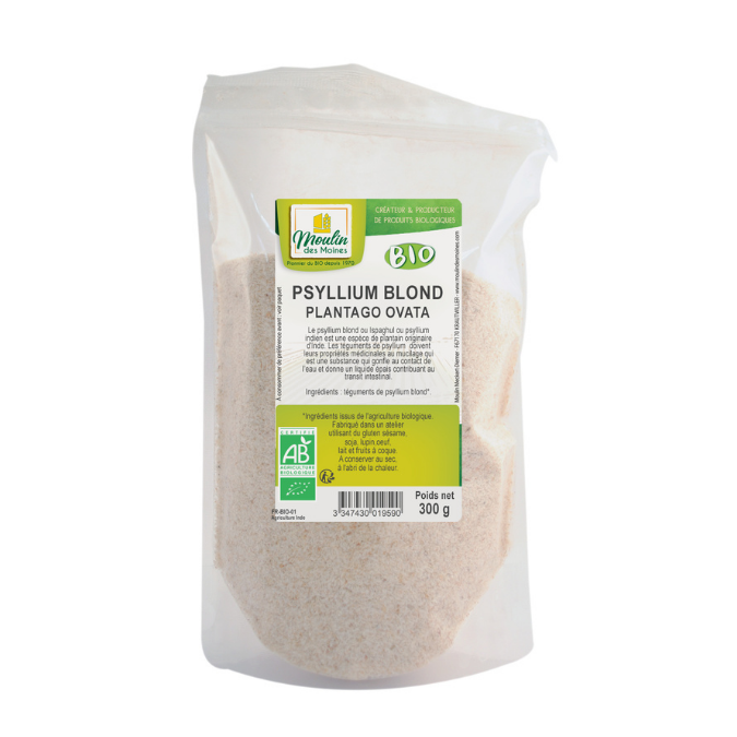Psyllium blond téguments bio (origine Inde) - 300 g