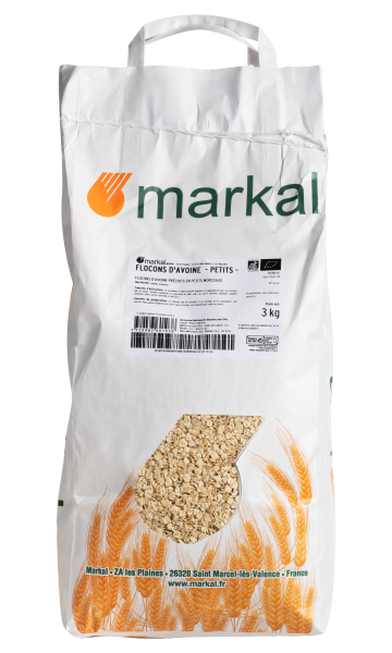 Flocons d'avoine petits bio Vrac (origine UE) - 3 kg