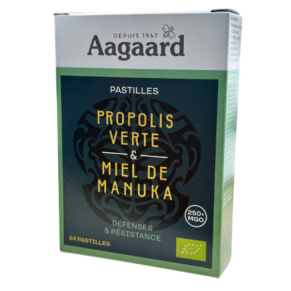 Pastilles propolis verte et miel de manuka bio - 24 pastilles