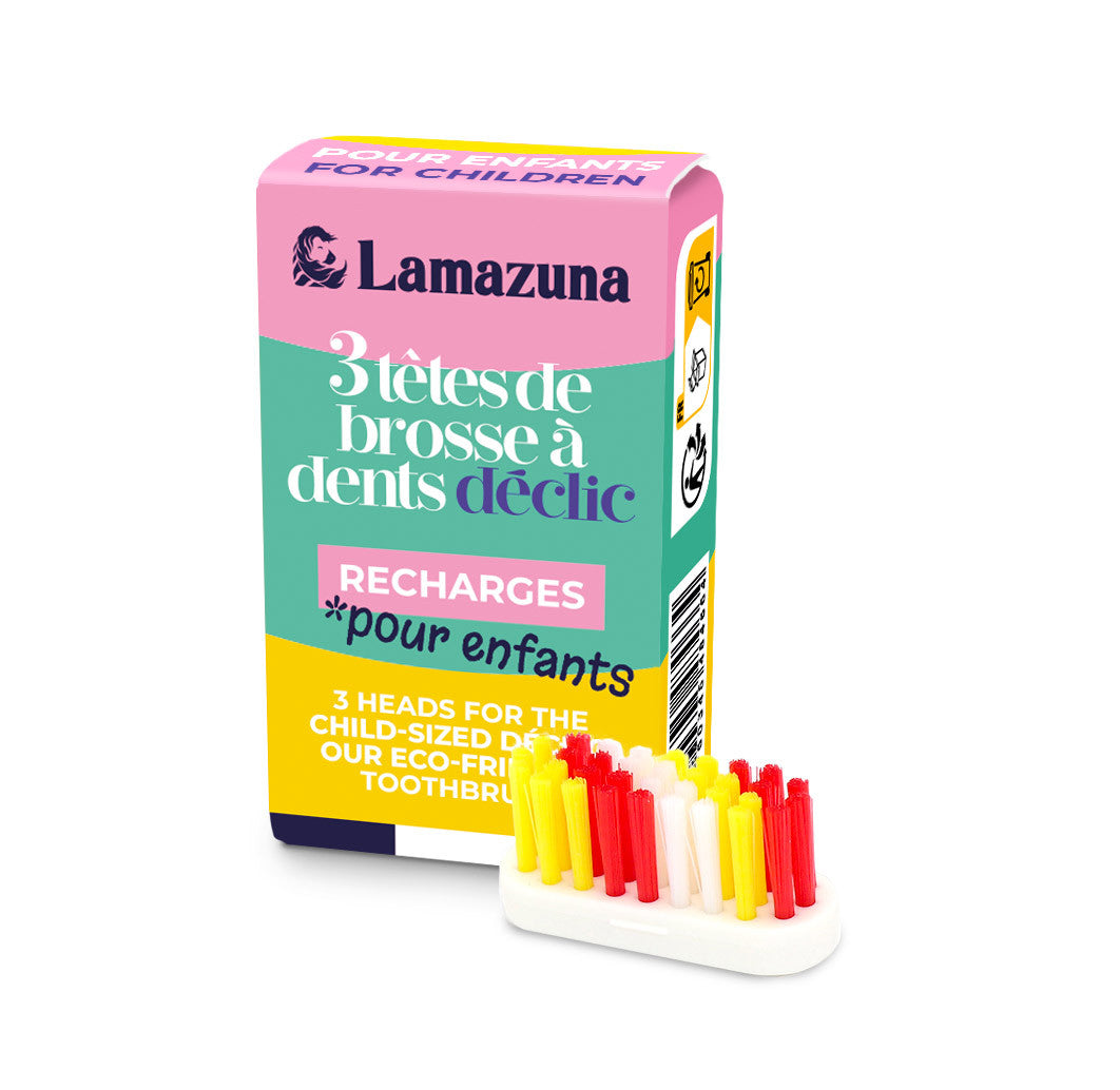 Recharge de 3 tètes de brosse à dents enfant .