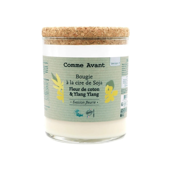 Bougie √† la cire de soja fleur de coton & ylang ylang - 190 g