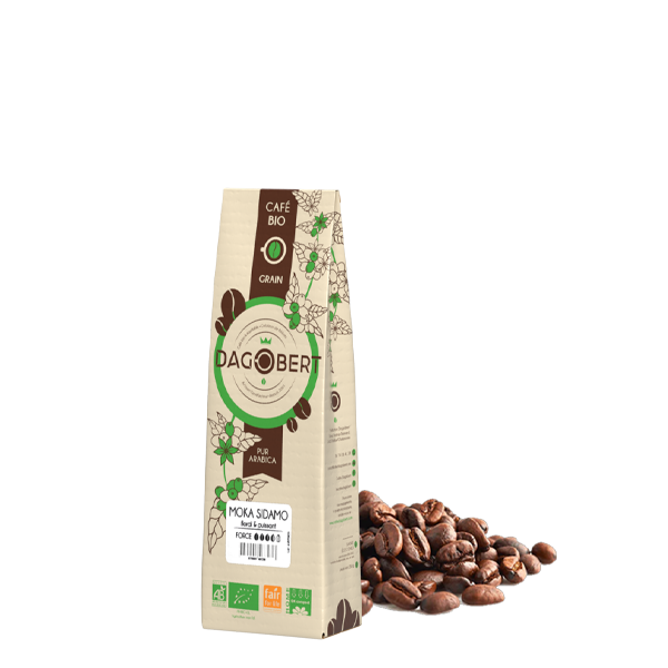 Moka sidamo 100% arabica, bio et equitable - grains (origine Ethiopie) - 250 g