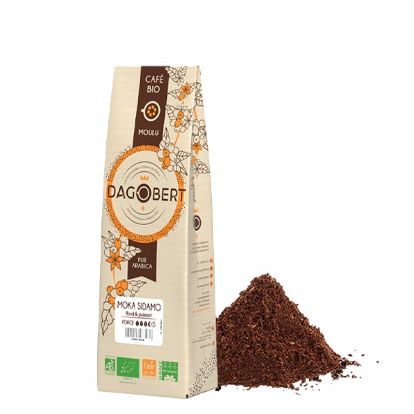 Moka sidamo 100% arabica, bio et equitable - moulu/filtre (origine Ethiopie) - 500 g